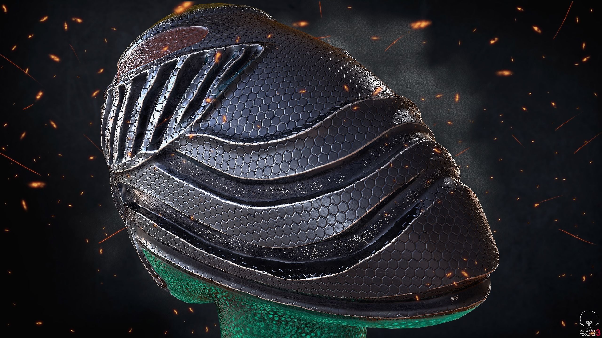 Alien Bust Model Low-poly 3D model_7