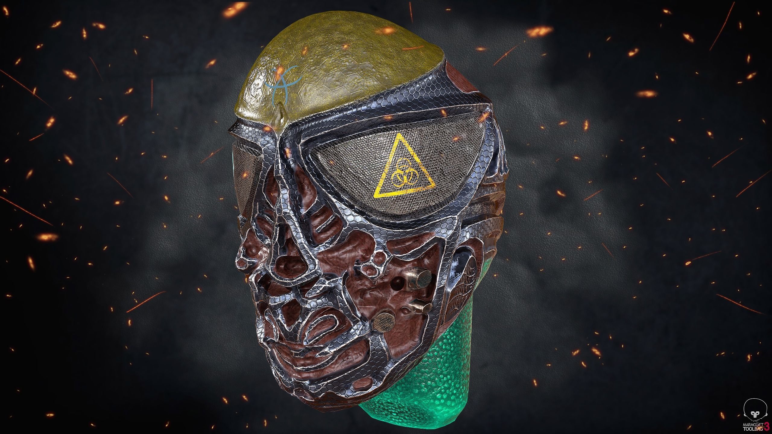 Alien Bust Model Low-poly 3D model_4