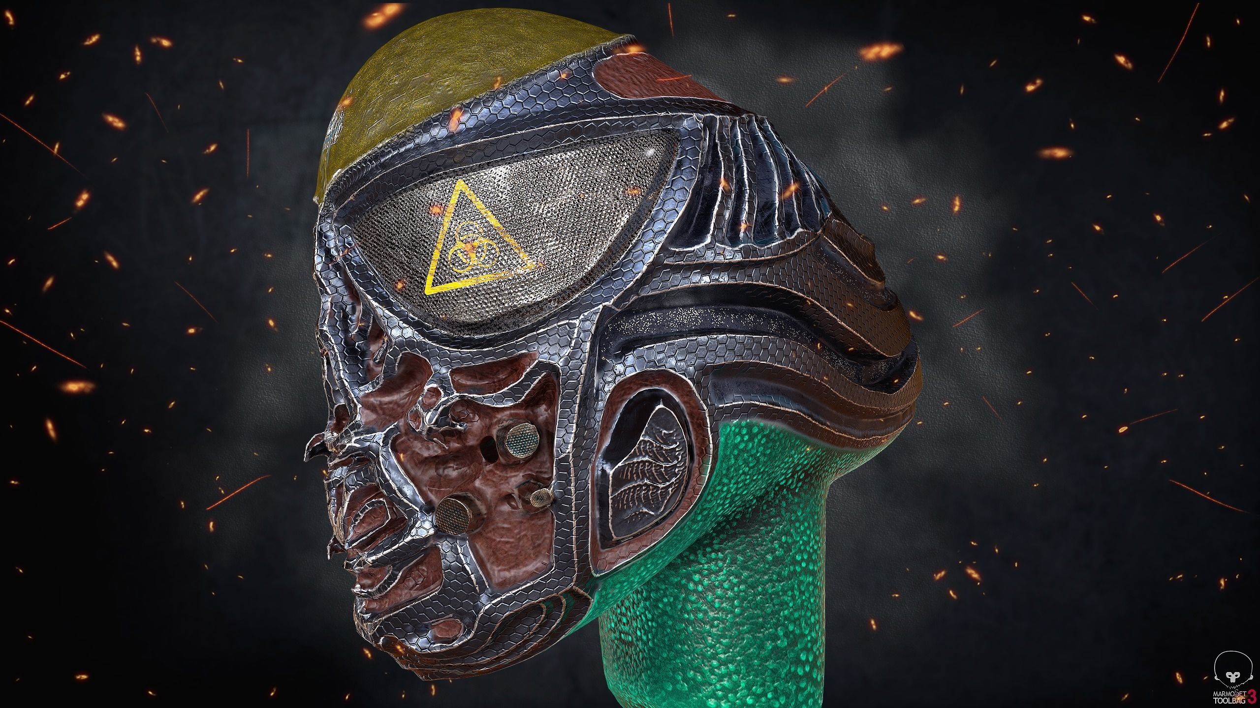 Alien Bust Model Low-poly 3D model_5