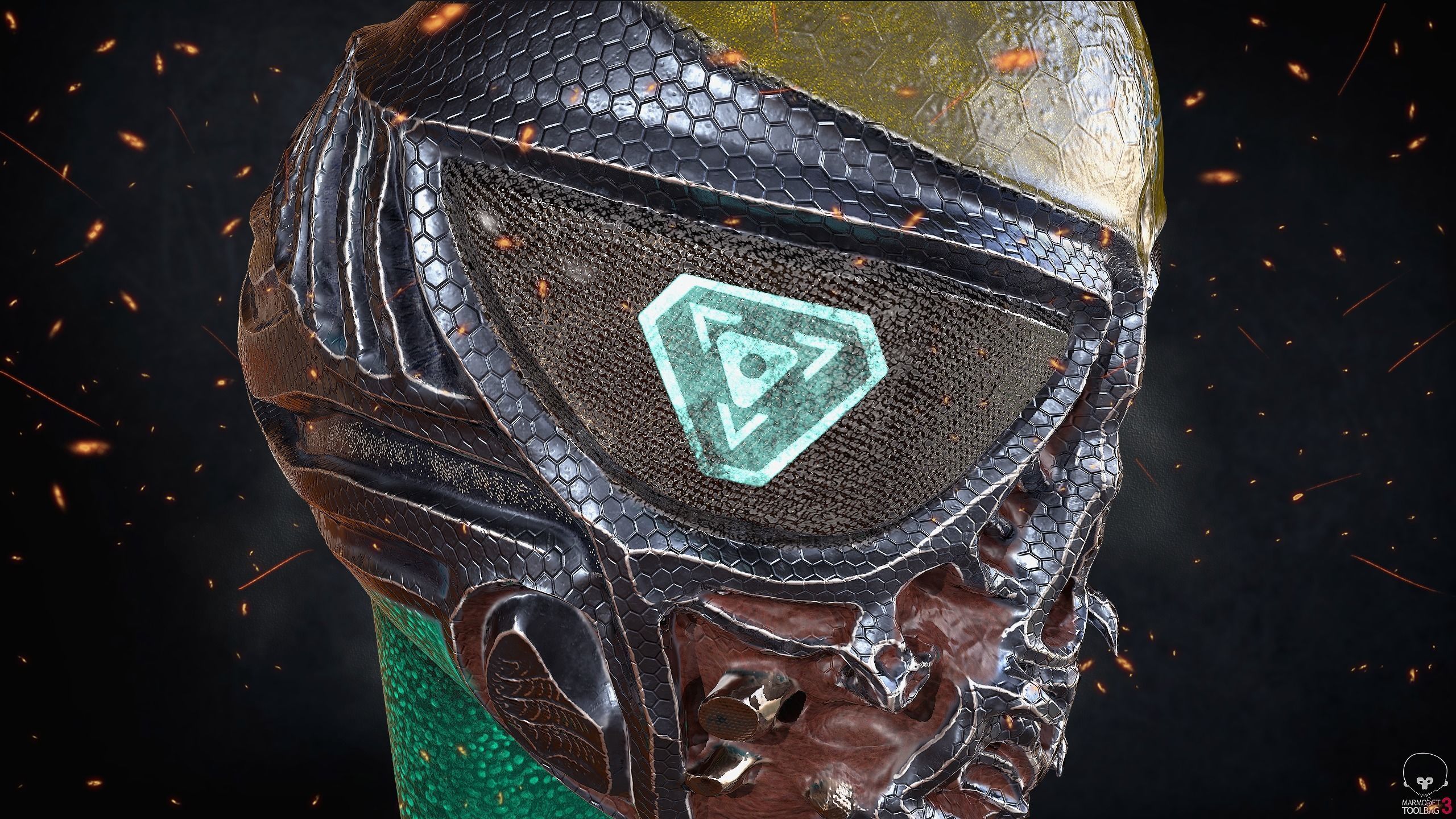 Alien Bust Model Low-poly 3D model_8