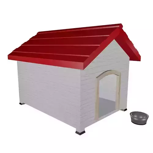Doghouse 3D model dog house with roof