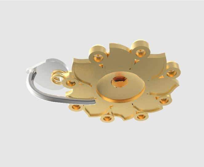 Sunflower pendant 3D print model_13