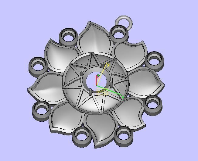 Sunflower pendant 3D print model_1