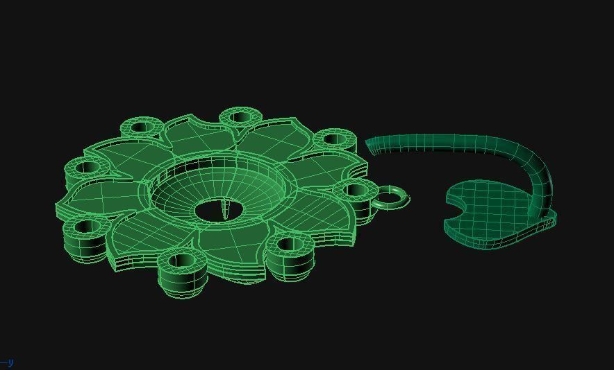 Sunflower pendant 3D print model_9