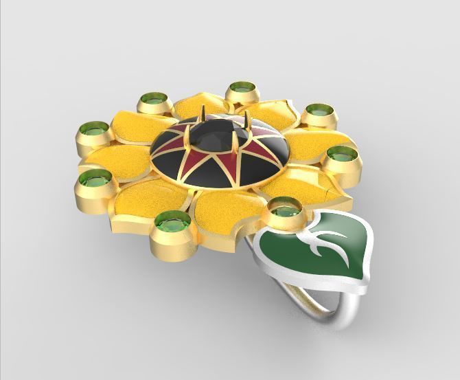 Sunflower pendant 3D print model_4