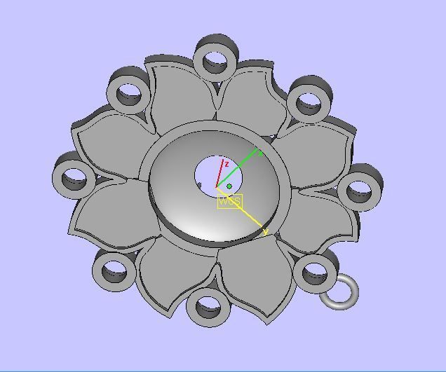 Sunflower pendant 3D print model_10