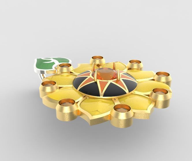 Sunflower pendant 3D print model_14