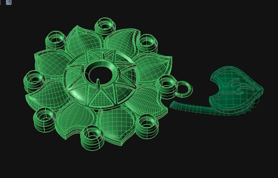 Sunflower pendant 3D print model_8