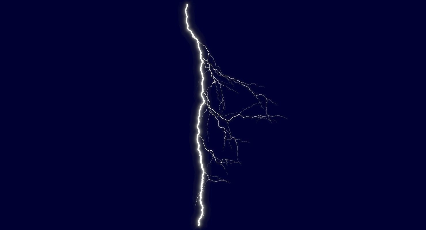 Realistic Lightnings Bundle 02 - 5 pack CG 3D Model Collection_14