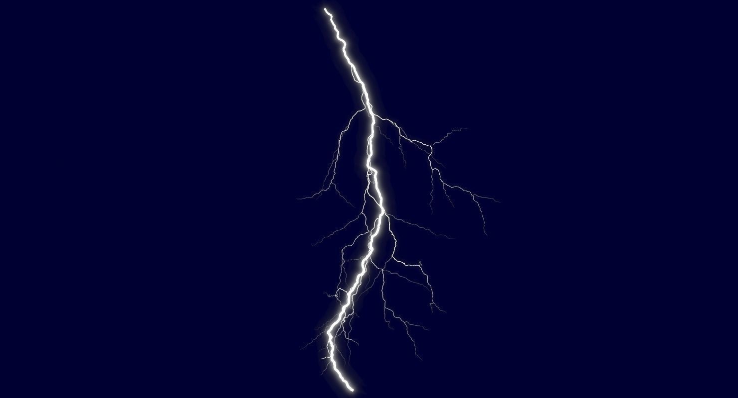 Realistic Lightnings Bundle 02 - 5 pack CG 3D Model Collection_9