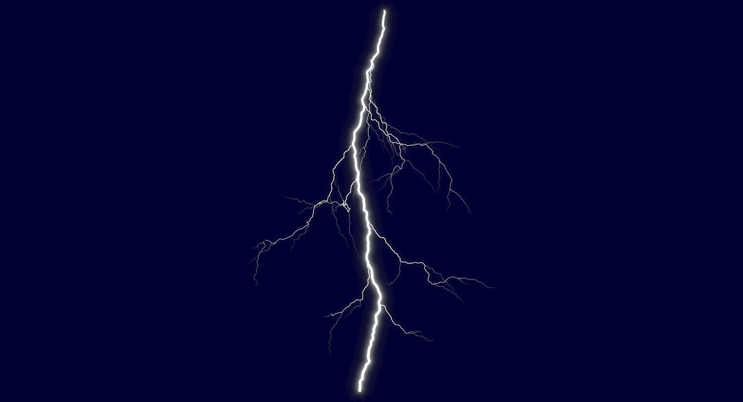 Realistic Lightnings Bundle 02 - 5 pack CG 3D Model Collection_13