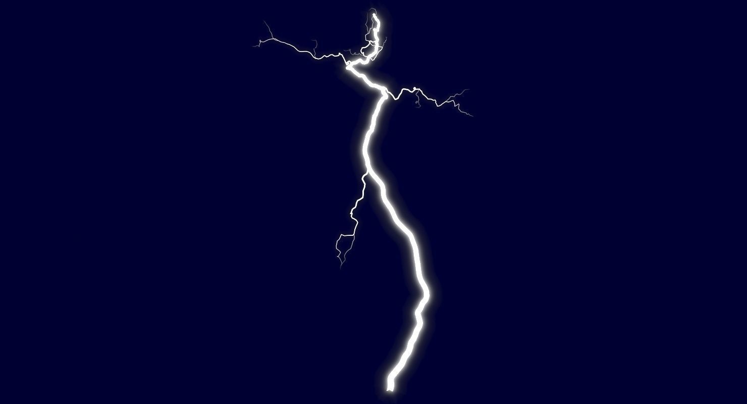 Realistic Lightnings Bundle 02 - 5 pack CG 3D Model Collection_19