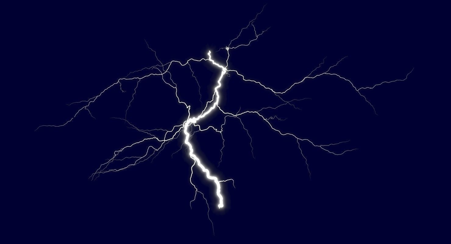 Realistic Lightnings Bundle 02 - 5 pack CG 3D Model Collection_5