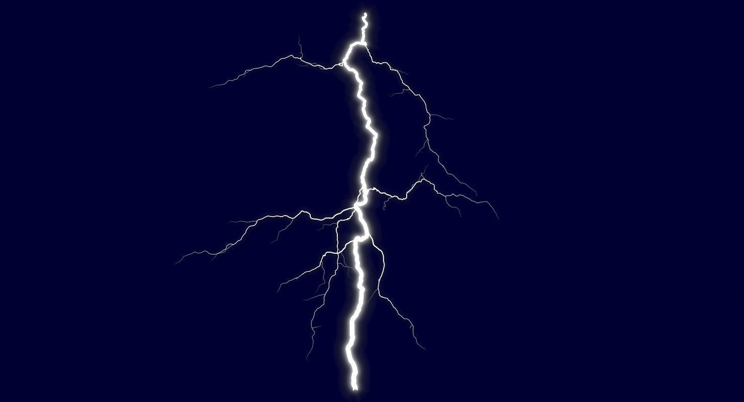 Realistic Lightnings Bundle 02 - 5 pack CG 3D Model Collection_25
