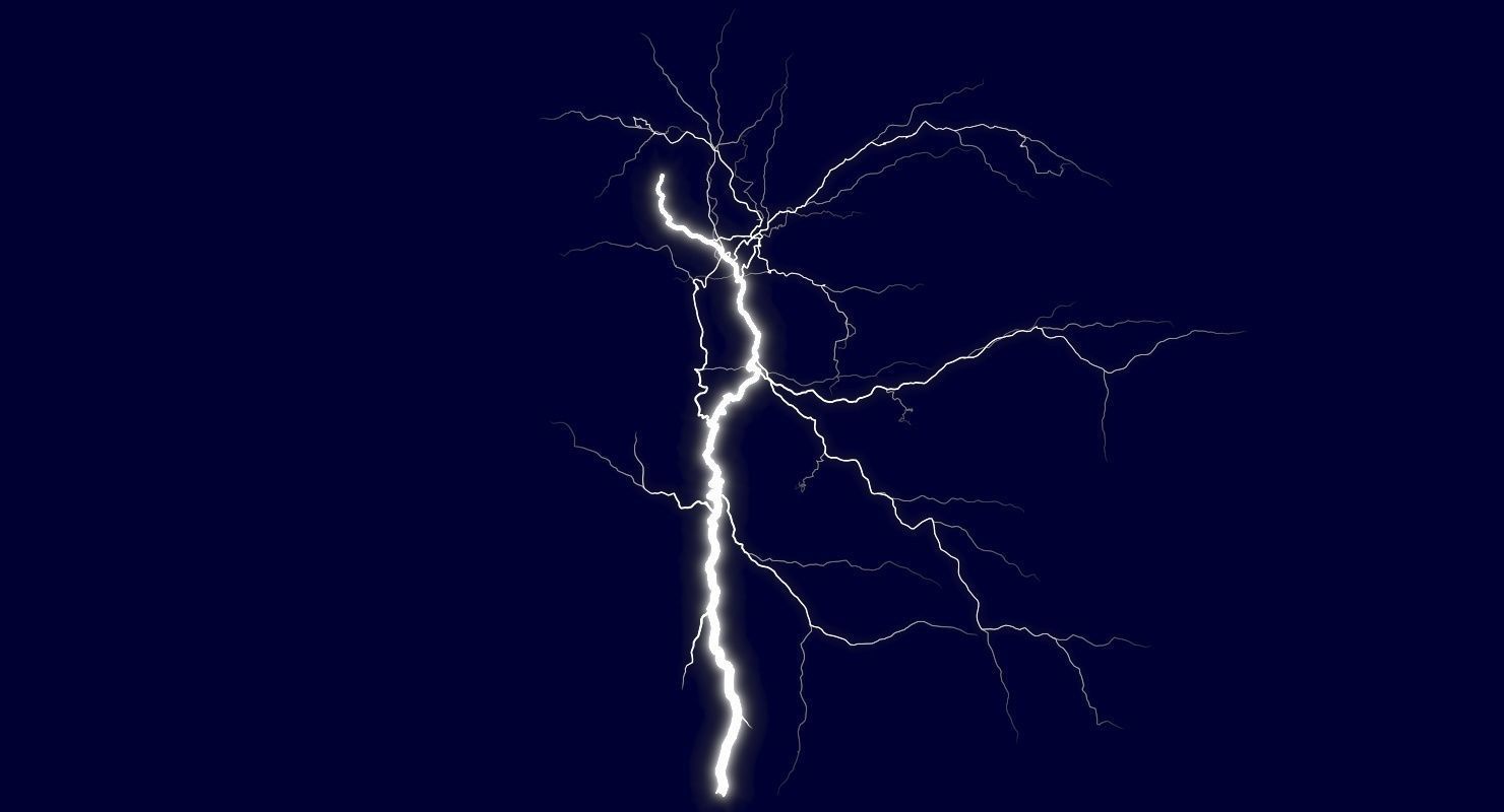 Realistic Lightnings Bundle 02 - 5 pack CG 3D Model Collection_15