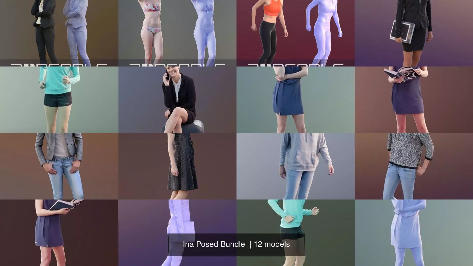Ina Posed Bundle  3D Model Collection_0