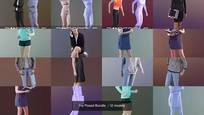 Ina Posed Bundle  3D Model Collection