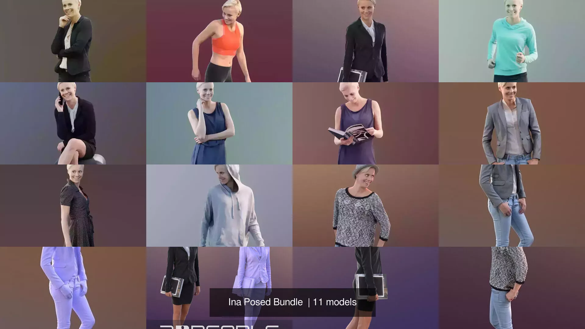 Ina Posed Bundle 3D Model Pack