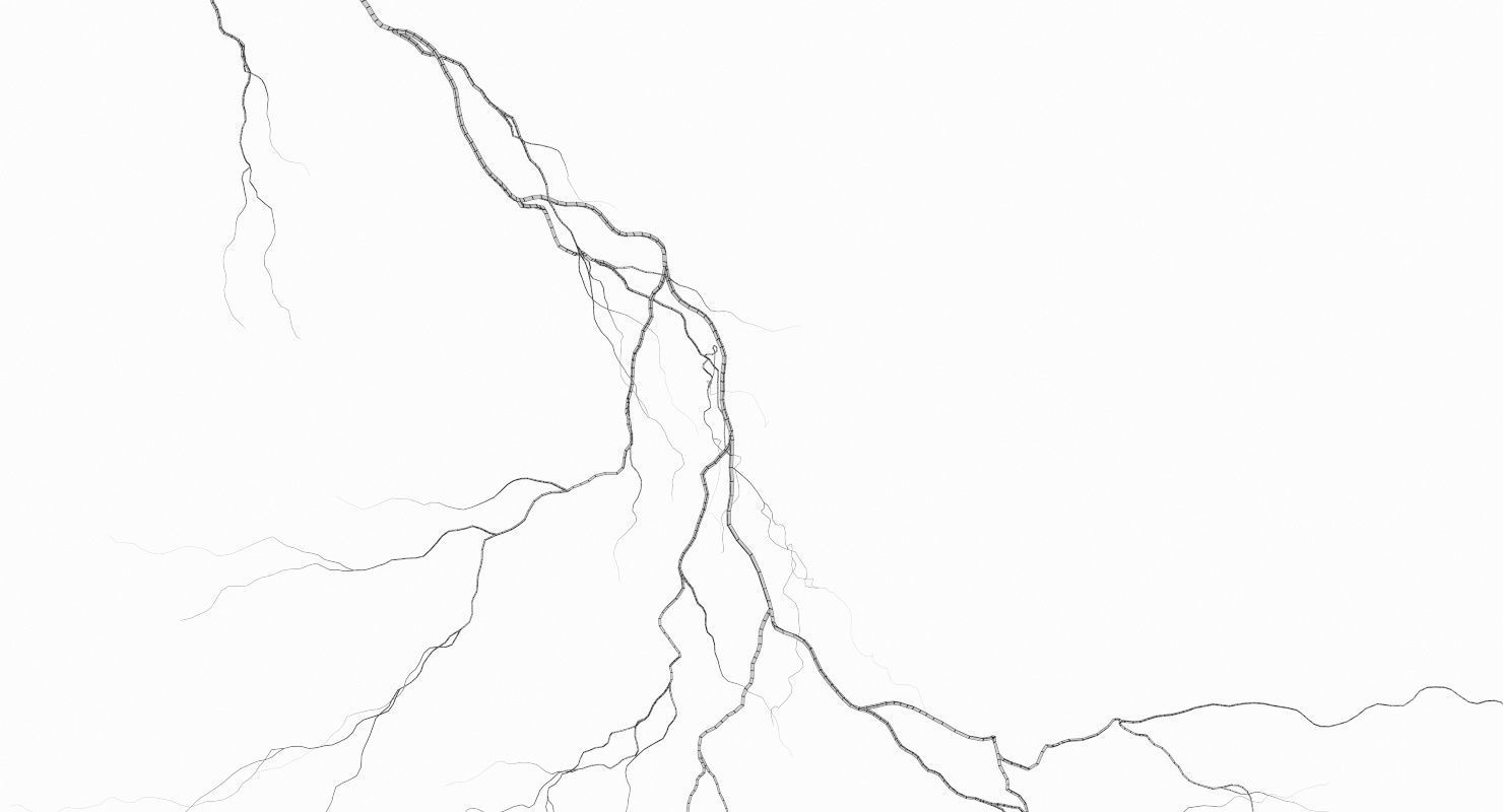 Realistic Lightnings Bundle 03 - 5 pack CA 3D Model Collection_26