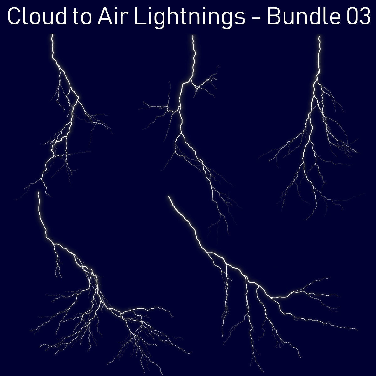 Realistic Lightnings Bundle 03 - 5 pack CA 3D Model Collection_2
