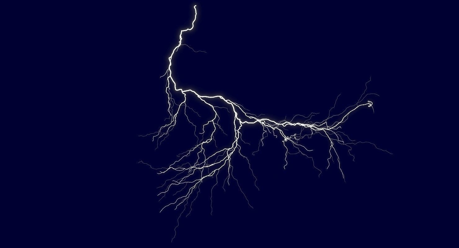 Realistic Lightnings Bundle 04 - 5 pack CA 3D Model Collection_26