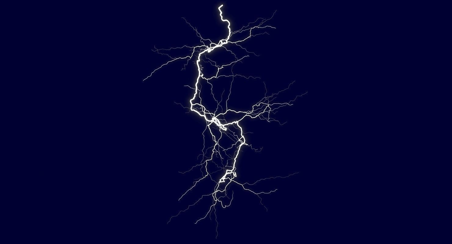 Realistic Lightnings Bundle 04 - 5 pack CA 3D Model Collection_20