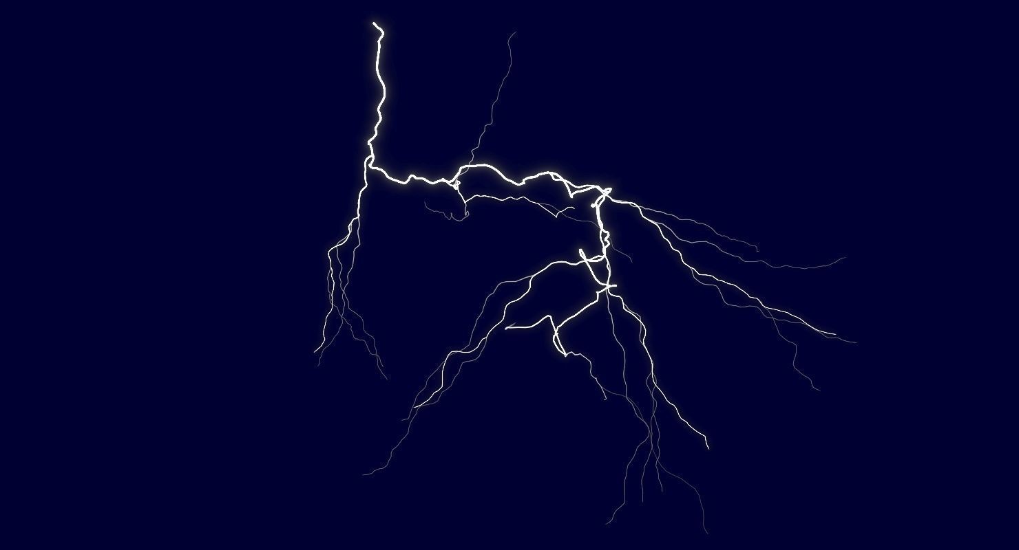 Realistic Lightnings Bundle 04 - 5 pack CA 3D Model Collection_10
