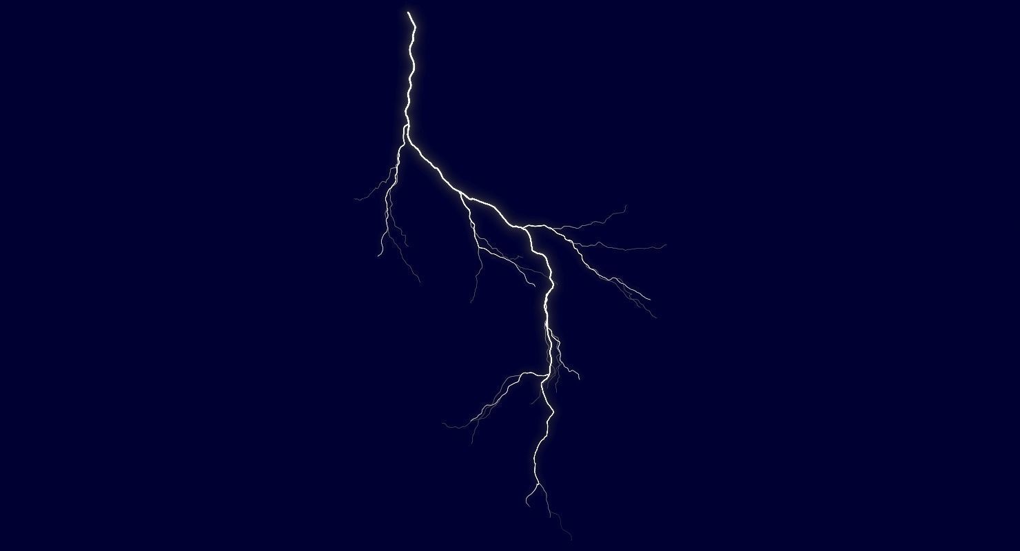 Realistic Lightnings Bundle 04 - 5 pack CA 3D Model Collection_8