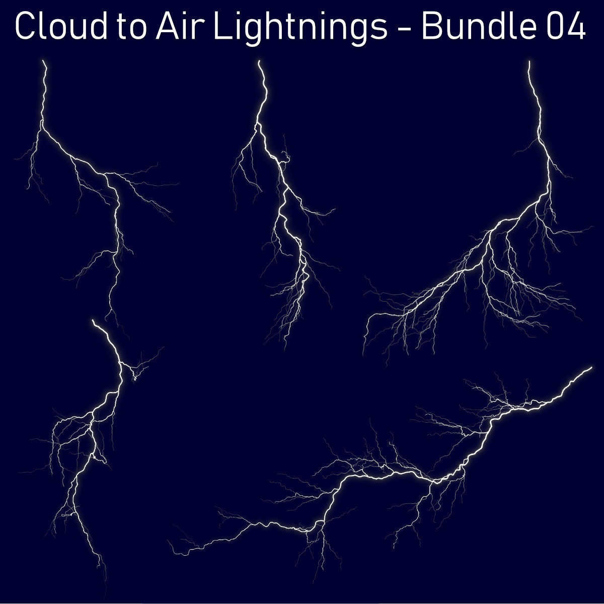 Realistic Lightnings Bundle 04 - 5 pack CA 3D Model Collection_2
