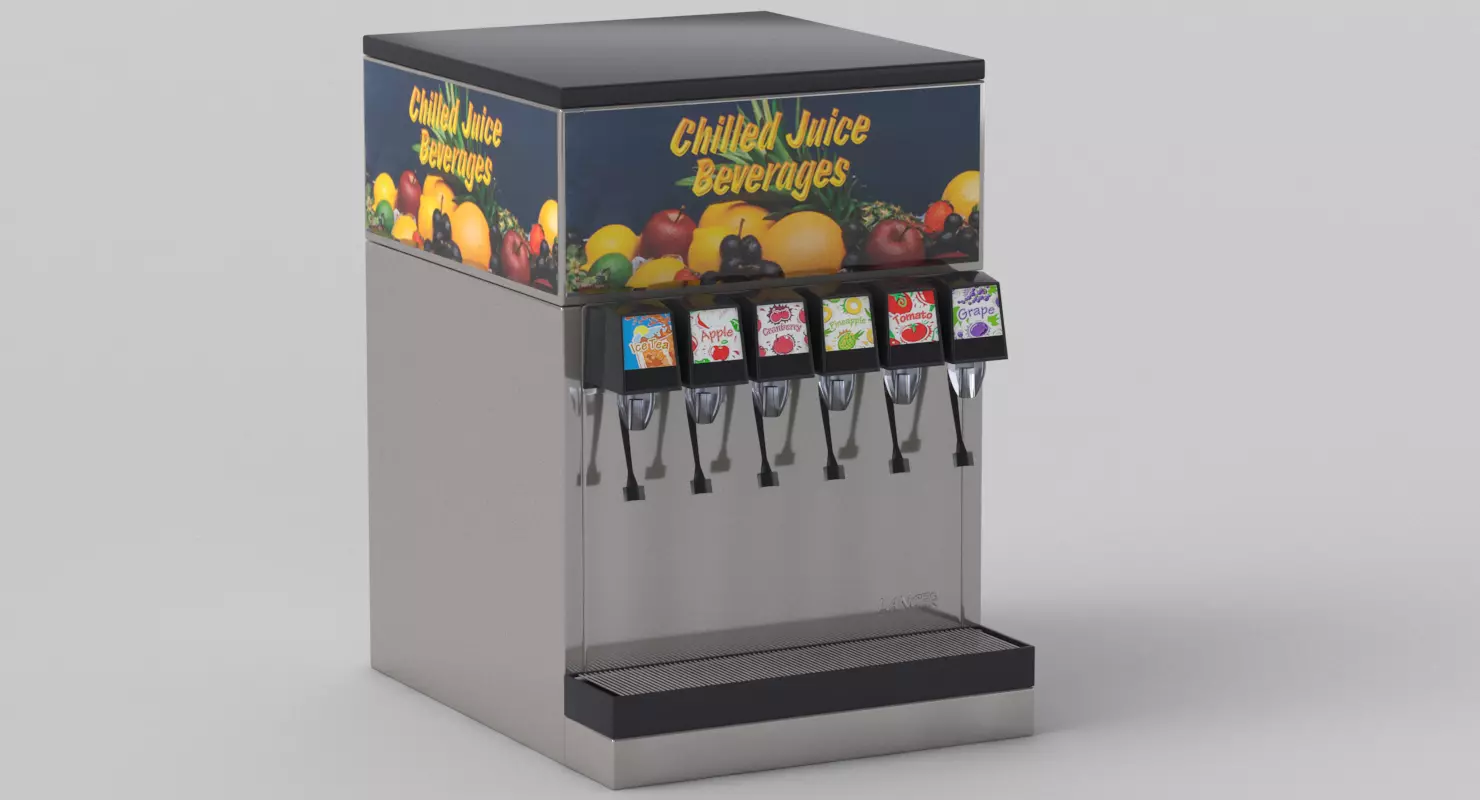 6-Flavor Counter Electric Juice Fountain System 3D model