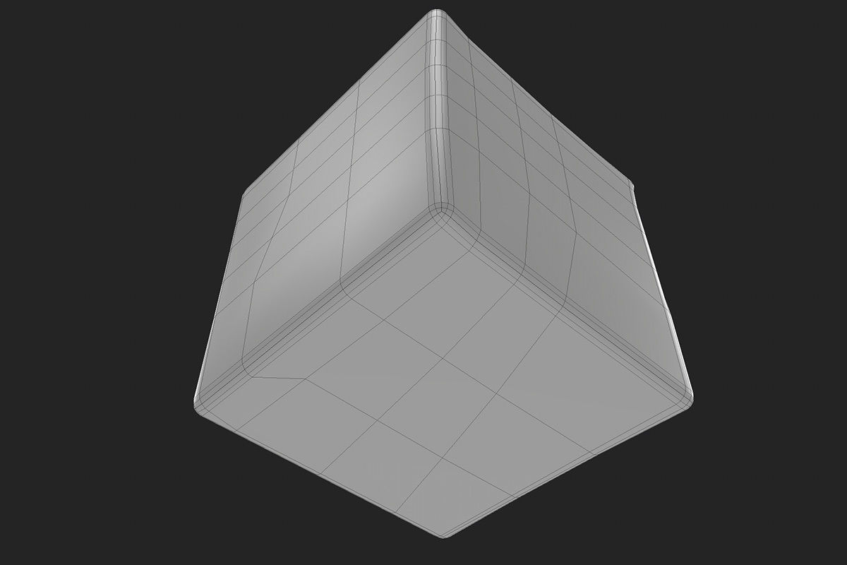 Concrete block 1x1x1 meter Low-poly 3D model_11