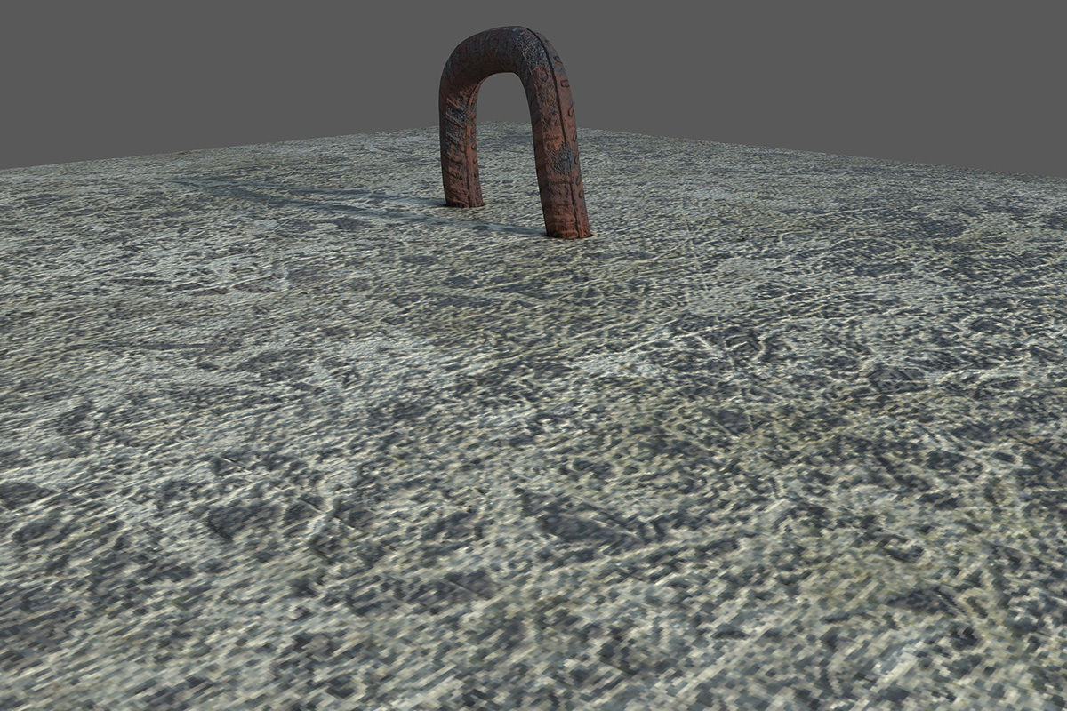 Concrete block 1x1x1 meter Low-poly 3D model_8