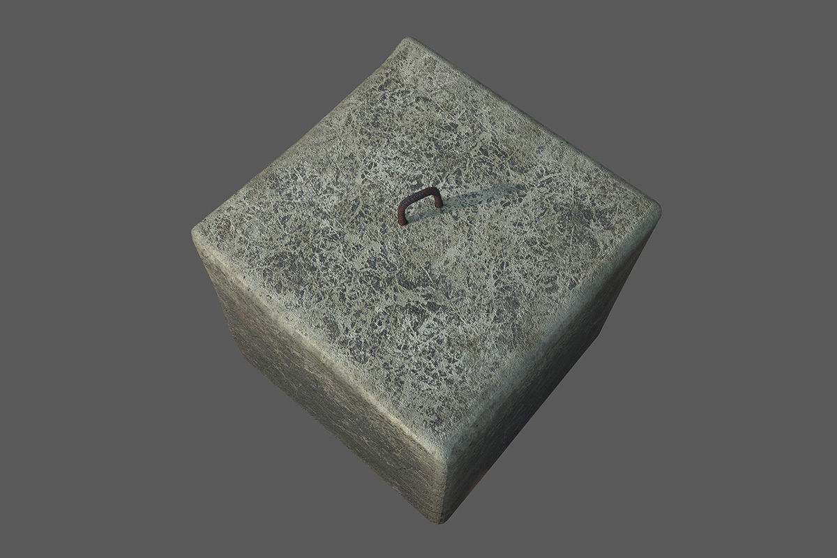 Concrete block 1x1x1 meter Low-poly 3D model_3