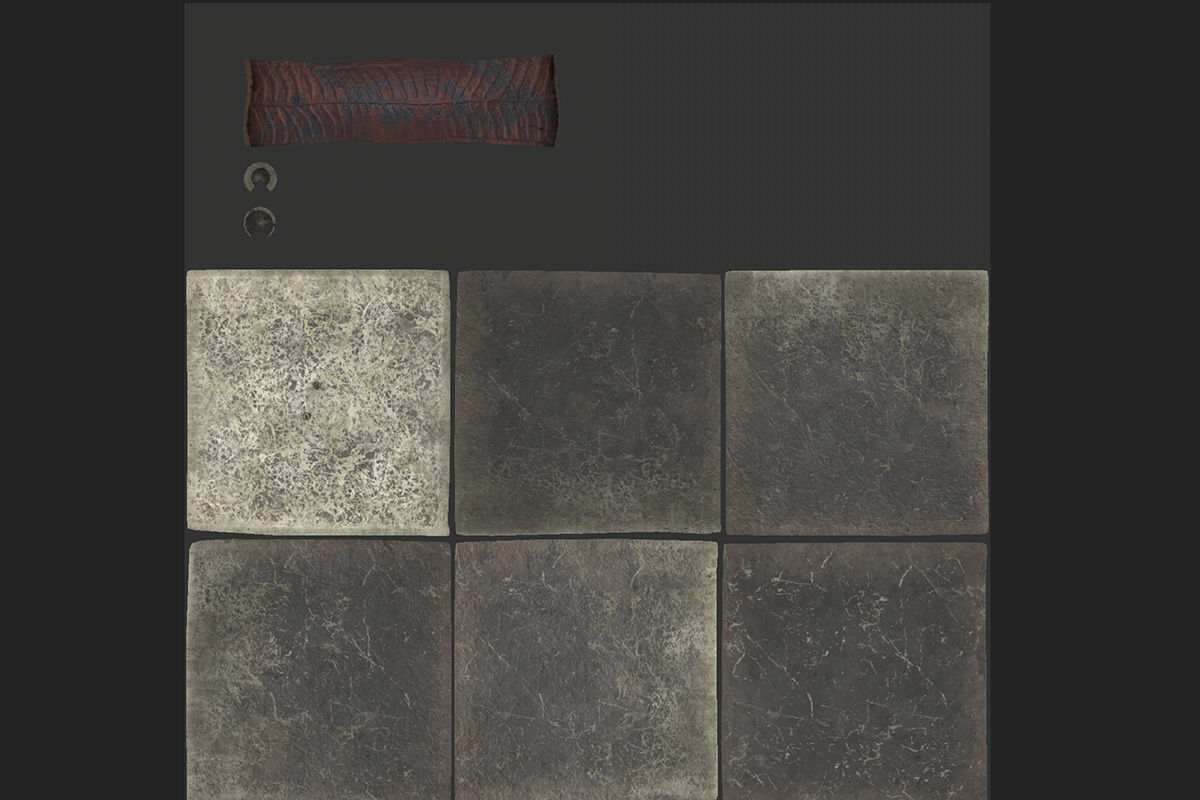 Concrete block 1x1x1 meter Low-poly 3D model_13