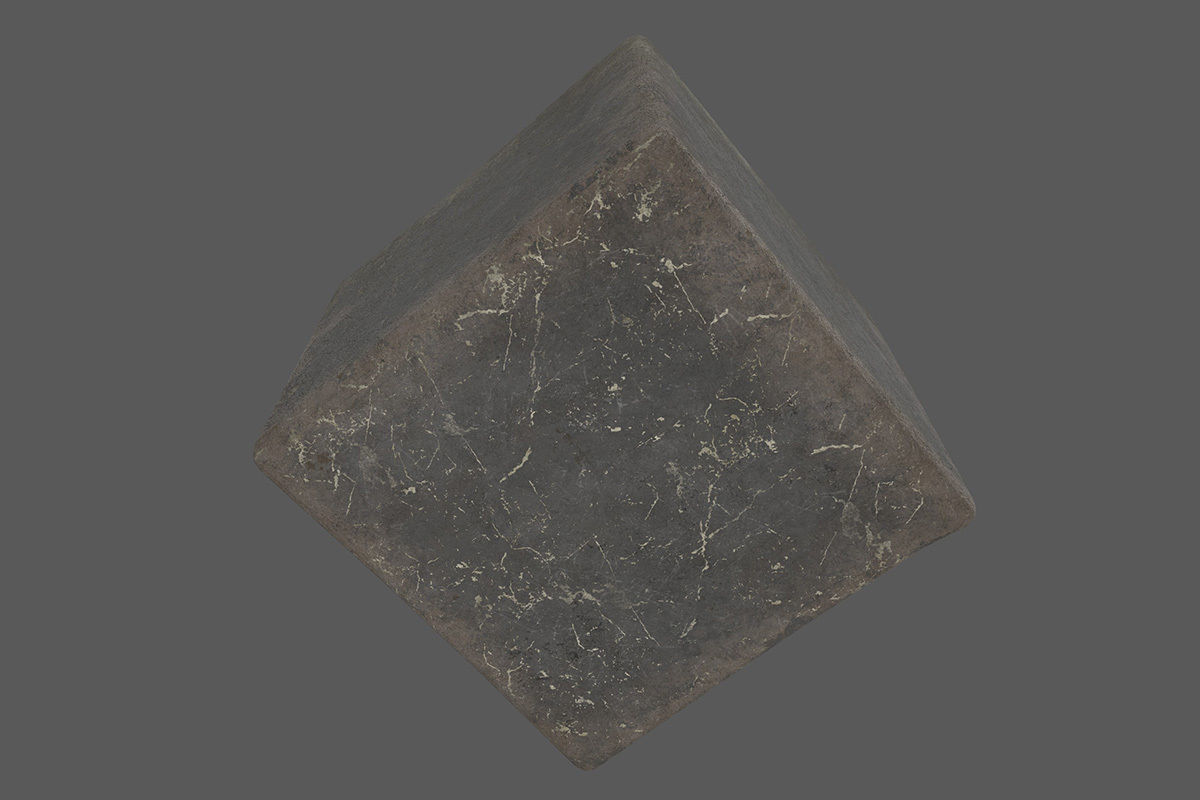 Concrete block 1x1x1 meter Low-poly 3D model_5