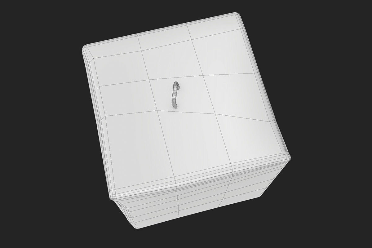 Concrete block 1x1x1 meter Low-poly 3D model_10