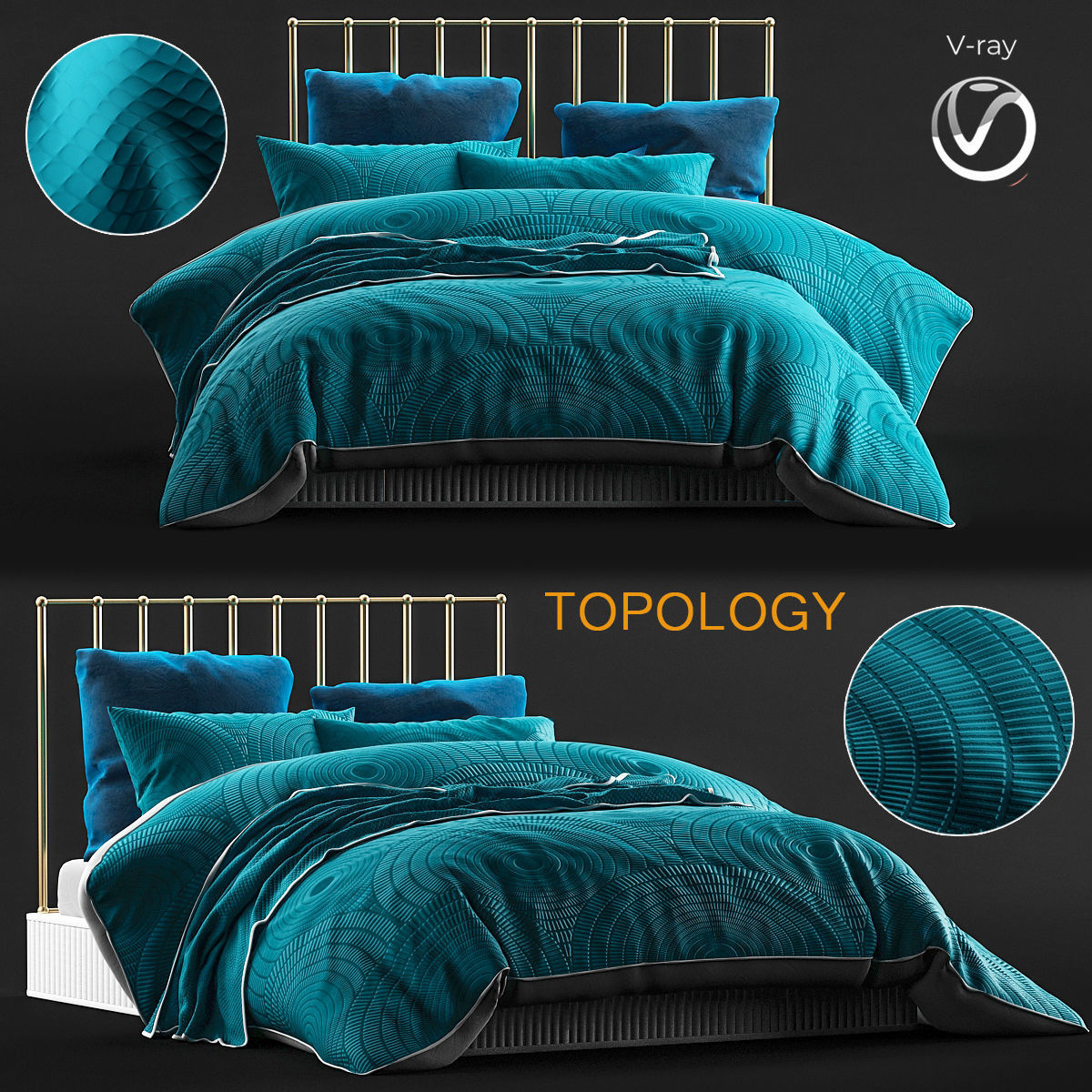 BED Collection 10 Pieces 3d model 3D model_3