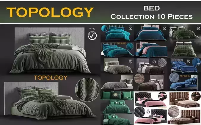 BED Collection 10 Pieces 3d model