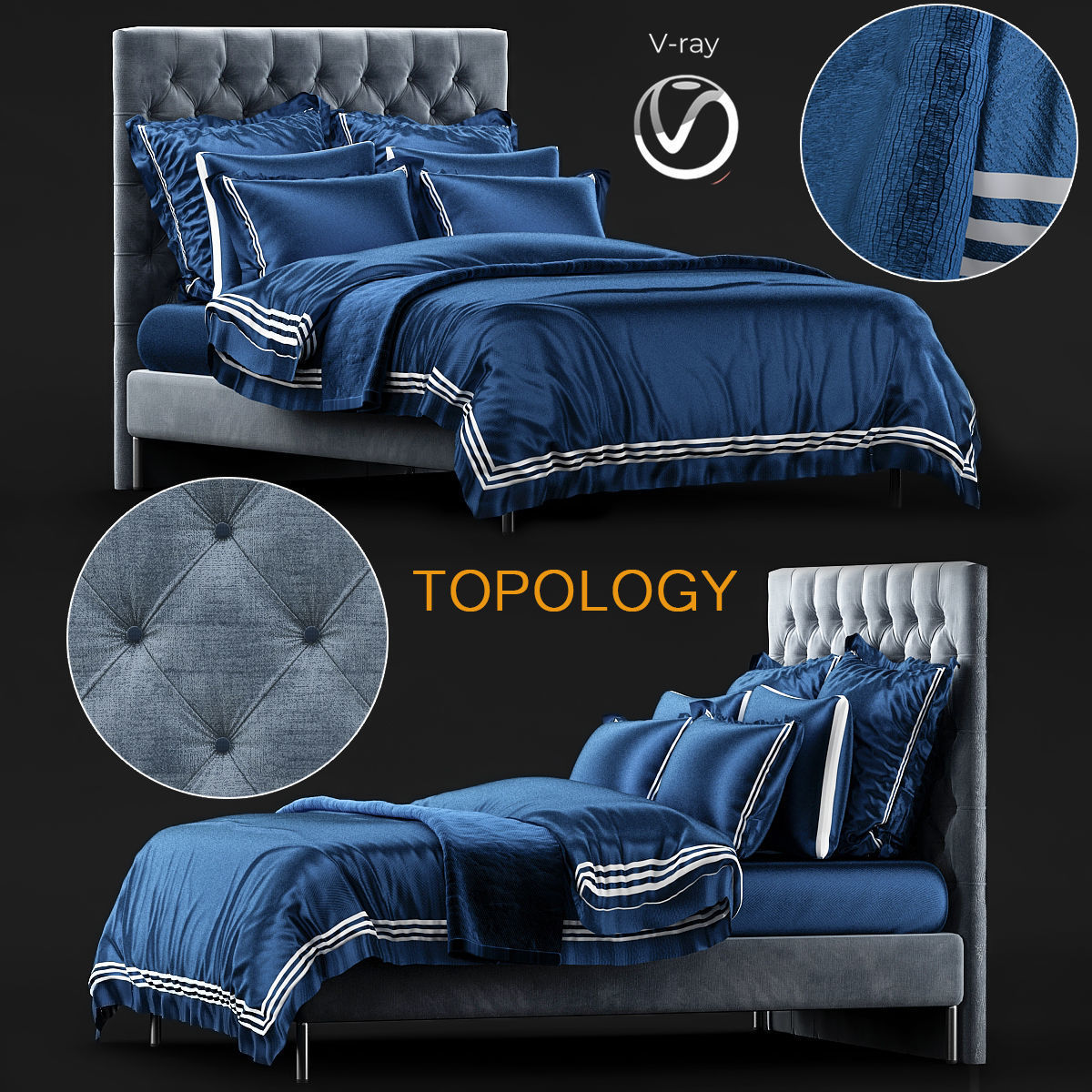 BED Collection 10 Pieces 3d model 3D model_5