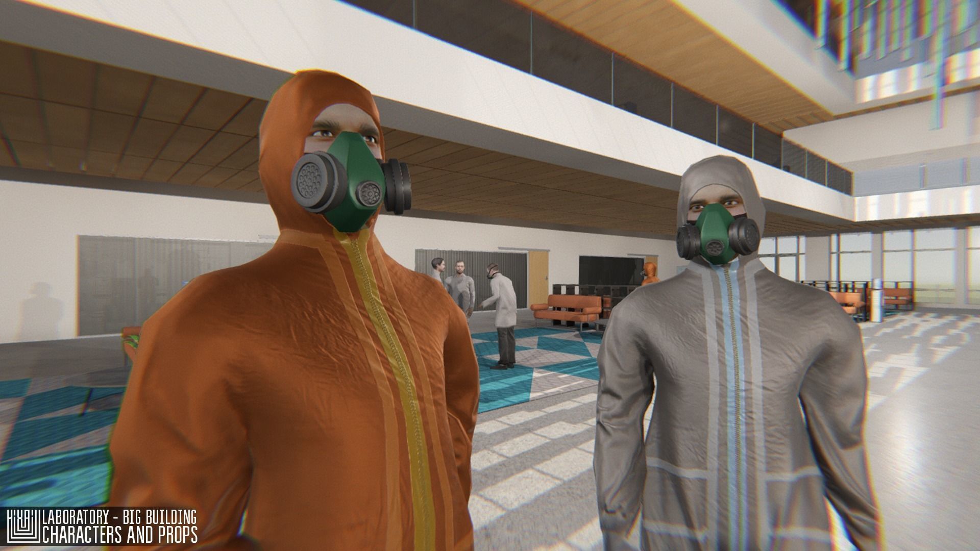 Laboratory - big building  characters and props Low-poly 3D model_15