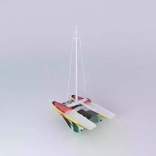 Double hull boat Free 3D model