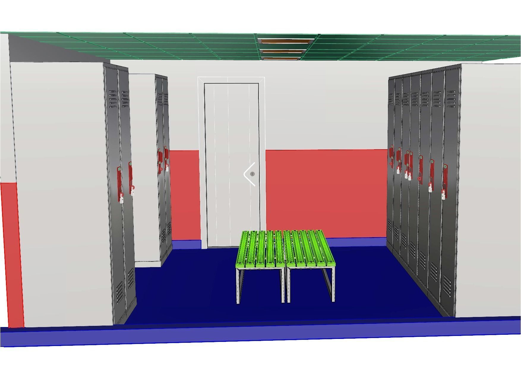 Locker Room Design  3D model_1