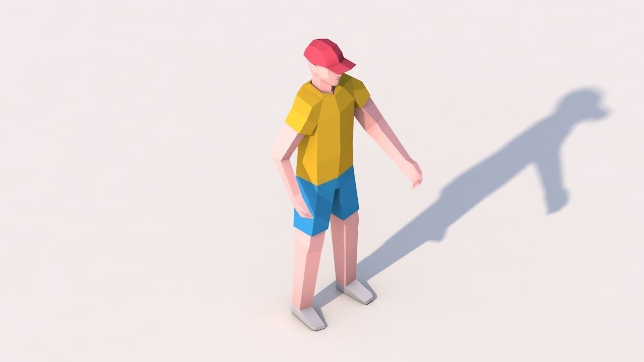 Cartoon Low Poly Man Characters Pack Low-poly 3D model_9