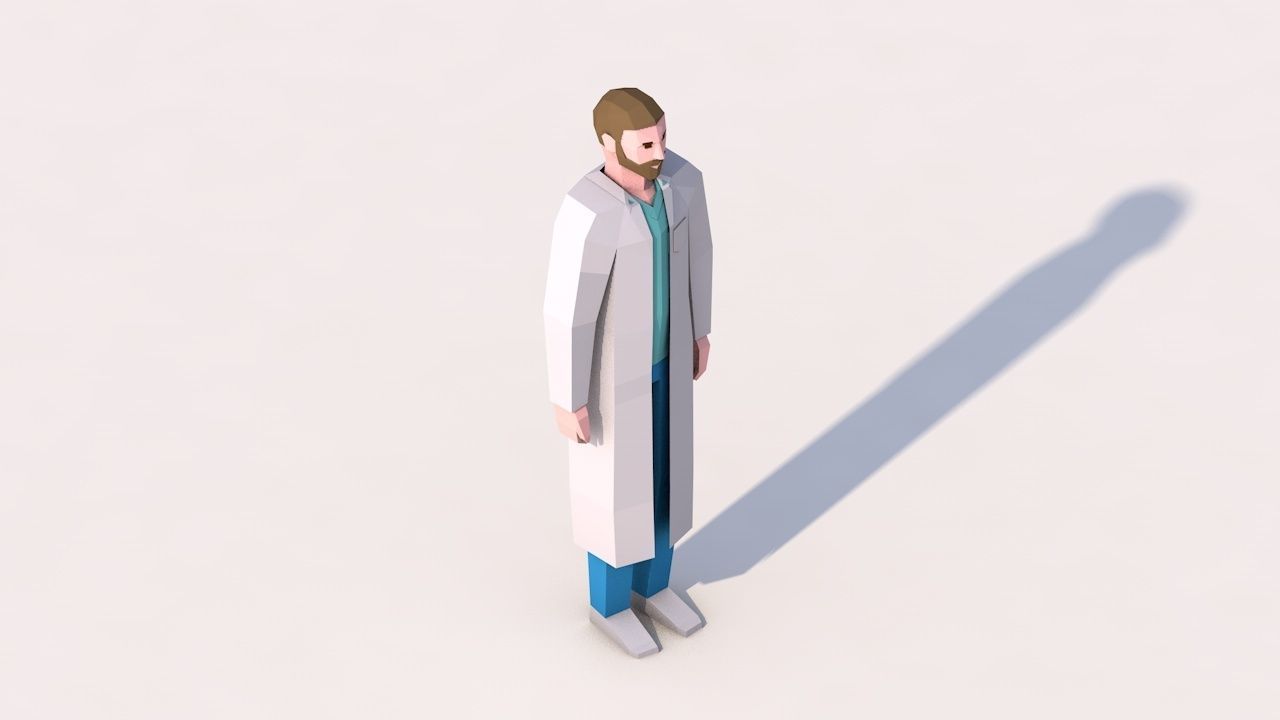 Cartoon Low Poly Man Characters Pack Low-poly 3D model_4