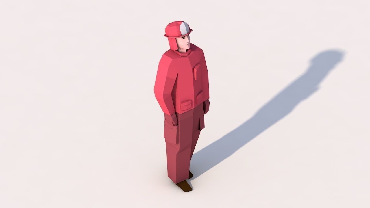 Cartoon Low Poly Man Characters Pack Low-poly 3D model_5
