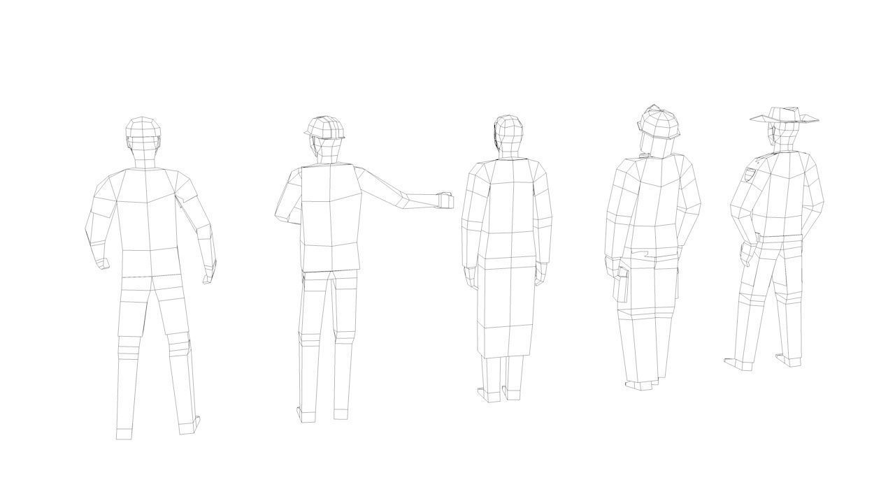 Cartoon Low Poly Man Characters Pack Low-poly 3D model_13