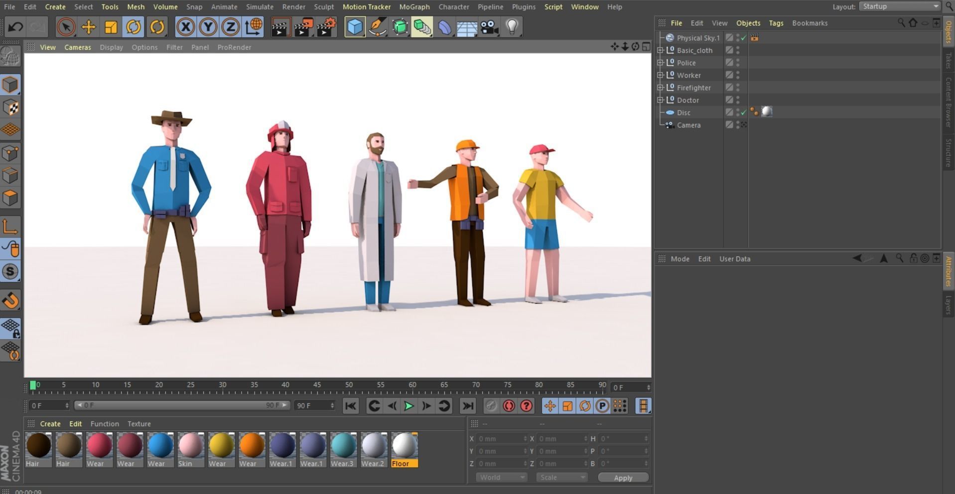 Cartoon Low Poly Man Characters Pack Low-poly 3D model_11