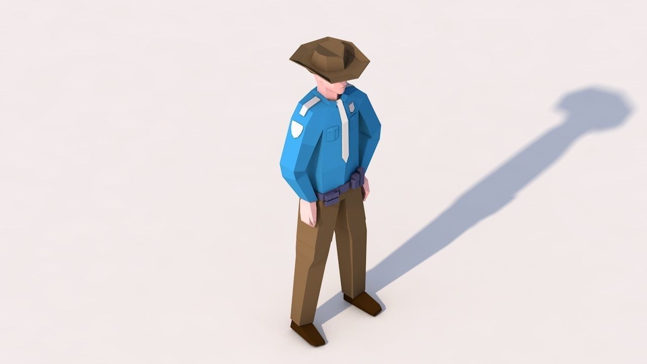 Cartoon Low Poly Man Characters Pack Low-poly 3D model_6