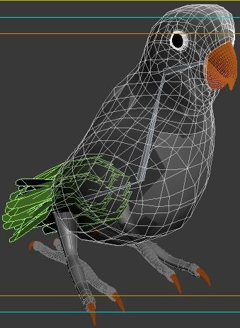 Parrot Low-poly 3D model_3