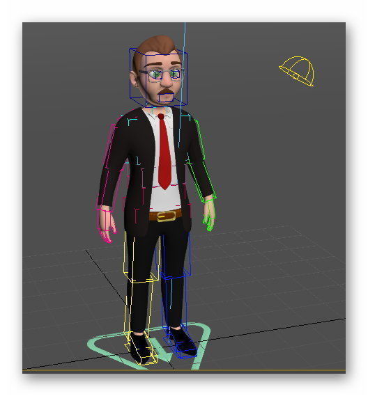 cartoon business man Low-poly 3D model_6
